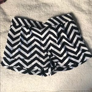 Black and white shorts
